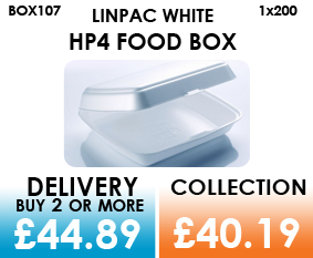 white single compartment food box